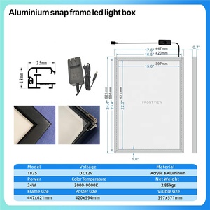 Marcos para Pósteres <span class=keywords><strong>de</strong></span> Películas LED, Marco para Cuadros <span class=keywords><strong>de</strong></span> 16" X 24", Marco a Presión <span class=keywords><strong>de</strong></span> Aluminio para Exhibición Publicitaria y Marco Acrílico para Póster <span class=keywords><strong>de</strong></span> Pared - Product Image 4