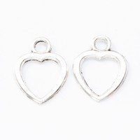 Pendentif Breloque Cœur Ouvert en Alliage de Zinc Argent Bronze Or pour Fabrication de Bijoux DIY Collier Bracelet Porte-clés Romantique