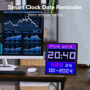 Reloj Despertador con Pantalla de 64*64 Píxeles, Arte de Píxeles Personalizado DIY, Luz Ambiental LED Inteligente, Decoración Creativa de Escritorio, Adorno, Regalo Práctico - Product Image 3