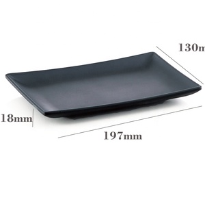 Unbreakable Japanese Design Restaurant Tableware Sushi <strong>Serving</strong> Black Matt <strong>Rectangular</strong> Melamine <strong>Plate</strong> - Product Image 2