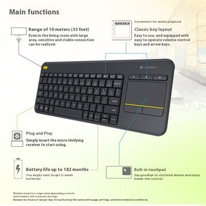 Teclado táctil inalámbrico <span class=keywords><strong>Logitech</strong></span> <span class=keywords><strong>K400</strong></span> Plus original con estilo de membrana táctil MTI-Touch integrada para uso en escritorio - Product Image 2