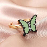 Zyo papillon coloré mignon anneau de rotation réglable coeur d'abeille Yin Yang Panda cochon anneaux de fileur en émail pour Anti-anxiété