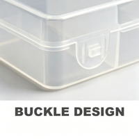 Boîte de rangement portable étanche en plastique transparent pour matériel de pêche, 5 compartiments, pour leurres, hameçons et appâts, avec poignée, pour la pêche en ruisseau/rivière