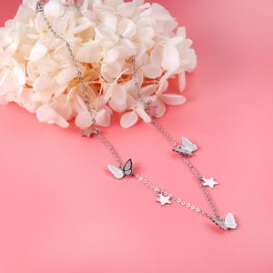 Collar con Colgante de Mariposa Plateada de Acero Inoxidable, Resistente al Agua, para Mujer, Venta al Por Mayor 2022, Ideal para Fiestas - Product Image 5