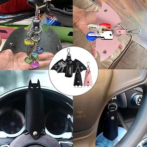 Tempat Kunci Mobil Bentuk Kelelawar Gaya Retro, Dompet Kunci Lipat Kulit, Organizer untuk SUV Motor, Aksesoris Kepribadian RTS - Product Image 5