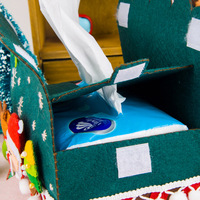 Housse de boîte à mouchoirs en feutre DIY de Noël, boîte à mouchoirs rectangulaire avec ceinture de fixation pour décorations de table, bureau, comptoir, cadeaux pour la maison