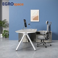 EGROspace Bureau de Direction Haut de Gamme Design Élégant et Raffiné avec Meuble de Rangement pour Directeur Général et Manager