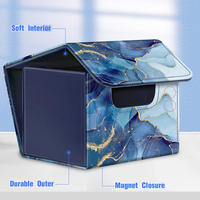 Boîte de rangement pour cartes KXM DECK BOX 001 pour cartes Commander et TCG avec étui en cuir PU et logo personnalisé disponible avec fermeture à clé