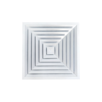 Diffuseur d'air de ventilation carré blanc en aluminium à montage au plafond, grille d'évacuation flexible, économie d'énergie, retour CVC
