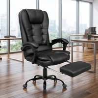 Chaise de bureau de direction confortable en cuir écologique de haute qualité, dossier haut manuel, chaise de bureau de luxe inclinable