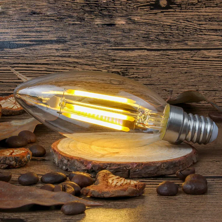 Светодиодная лампа накаливания E27 E12 E14 E26 4000K 6500K Edison в стиле ретро Имитация вольфрама креативная свеча