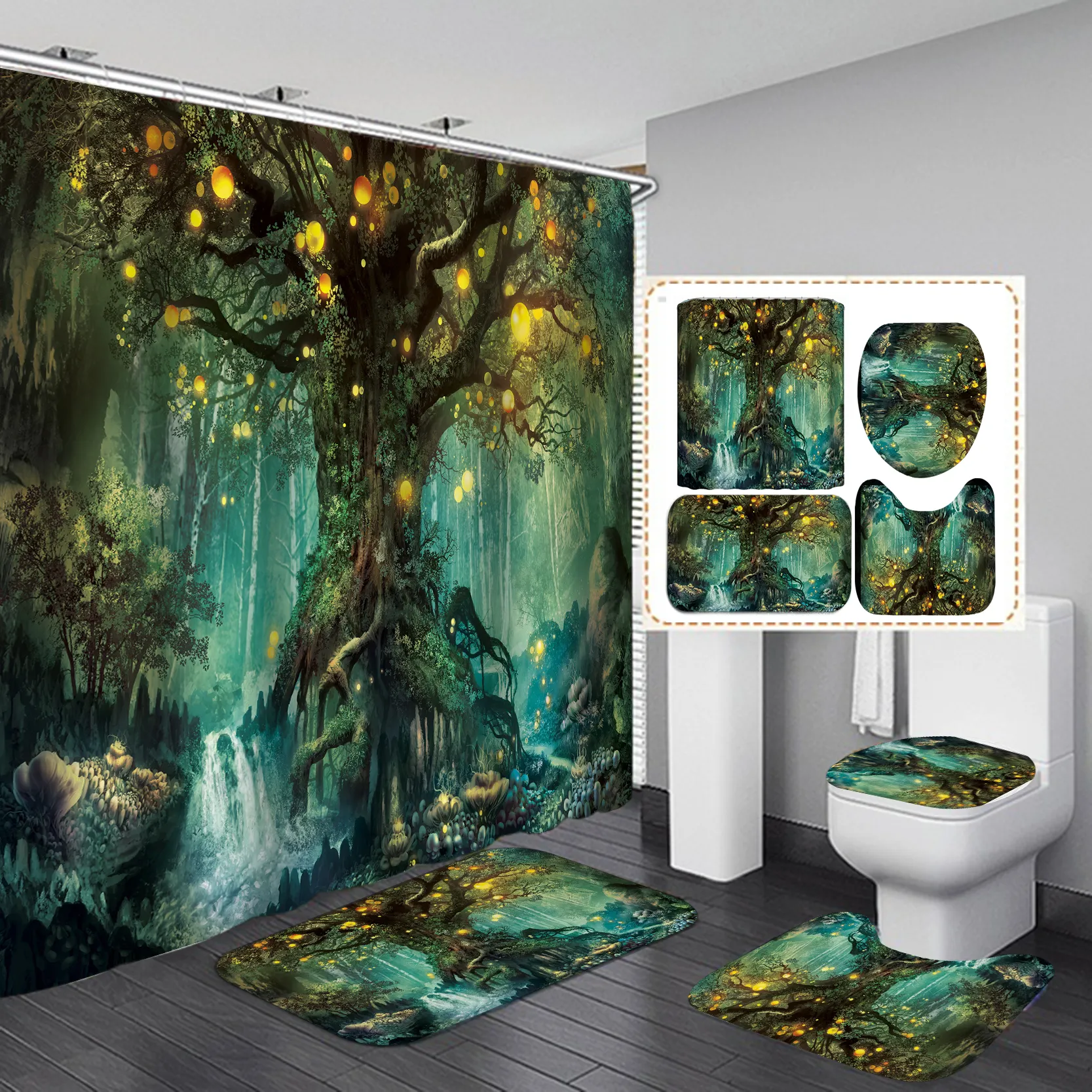 forest shower curtain