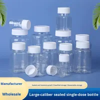 GABBY D-01 Bouteilles distributrices transparentes en plastique à grande ouverture 15-500ml PET Capsules d'échantillons de liquides solides en caoutchouc