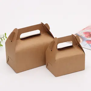 Vente en gros personnalisé Fête d'anniversaire pour enfants Mariage Baby Shower Papier kraft brun Cadeau de pignon Boîte de faveur Boîtes <span class=keywords><strong>à</strong></span> friandises - Product Image 1