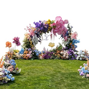 Elegant Half Circle Flower <b>Backdrop</b> <b>Stand</b> For Birthday Banquet Engagement Party And Photo Booth Shooting - Product Image 6
