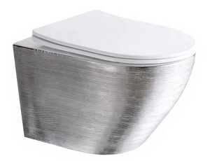 Sanitari PATE, WC Sospeso a Parete in Oro Spazzolato, Certificato CE, Senza Brida, con Sedile Integrato - Product Image 6