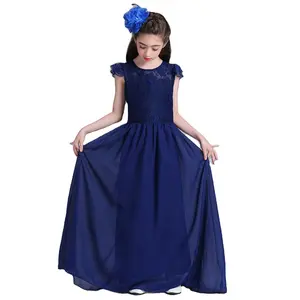 bebek corp kız çocuk elbise Suppliers-2-12 yıl dantel kızlar parti elbiseler uzun İlk communion elbise uzun son çiçek kız elbise