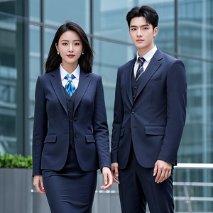 Men's And Women's Professional Suit Set Stretch Wool Blend Anti-Wrinkle Pants Suits For Office Work Commute Uniforms - Product Image 1