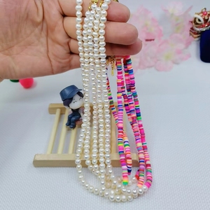 Collar de Perlas Naturales de Alta Calidad Chapado en Oro, Colorido, de Arcilla <span class=keywords><strong>Suave</strong></span>, Estilo Bohemio Barroco, para Niños, Joyería de Moda para Aniversario - Product Image 1