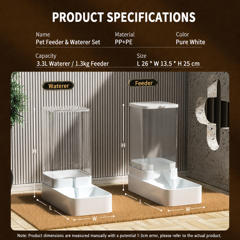 Feeder + Water Dispenser - 3.3 liters of water + 1.3 kilograms