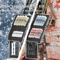 Leaka 200PCS PE Waterproof Heat Shrinkable Insulation 600V 2:1 Shrink Ratio Heat Shrink Tube Kit