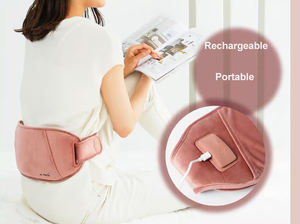 Sabuk pijat punggung bawah kompres panas tanpa kabel, pemijat perut dengan pemanasan getaran untuk pemijat pinggang pereda nyeri - Product Image 2