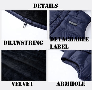 Men's Luxury Puffer Vest <strong>With</strong> Logo 20D Lightweight Waterproof Nylon Winter Jacket <strong>With</strong> Hood Short <strong>Sleeve</strong> Padded <strong>Gilet</strong> - Product Image 4