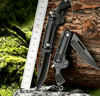 Couteau pliant portable en acier inoxydable 3CR13, couteau de poche multifonctionnel pour le camping en plein air, style créatif, mini couteau porte-clés