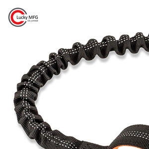 Laisse de dressage à double poignées de contrôle Laisse élastique réfléchissante en nylon pour chien avec absorption des chocs - Product Image 5