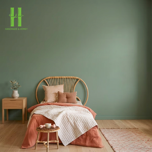 Modern Rattan Bed with Simple Headboard and Panels for Home Hotel Villa Use Factory Direct From Vietnam - Product Image 1