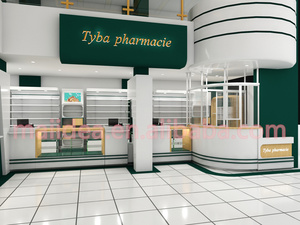 Conception moderne de pharmacie, design d'intérieur, étagère d'exposition personnalisée pour magasin médical - Product Image 3