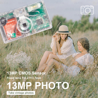 Appareil photo numérique DIY Y2K translucide avec capteur 13MP, sans écran, avec flash LED, fonction OTG, couleurs d'accessoires personnalisables