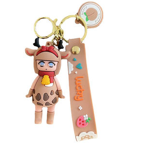 Venta al por mayor Duffy Bear botón de llave de goma suave originalidad llavero de PVC con colgante de epoxi encantador regalo original artículos puntuales - Product Image 5