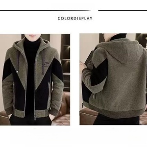 Nouveau modèle 2025, best-seller : Cardigan en maille pour homme avec logo personnalisé OEM, poche, cordon de serrage, blocs de couleur et fermeture éclair - Product Image 6