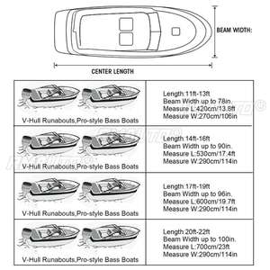 Bâche de protection robuste 210D pour bateau de 11 à 22 pieds, remorquable, pour bateau à coque en V, bateau rapide, bateau de pêche, bateau de ski nautique, imperméable, anti-poussière, anti-UV - Product Image 5