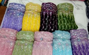 New Design With Zari Sequence Net <b>Fabric</b> Width 56 Inch Garment <b>Fabric</b> for Women Wedding Dress Making - Product Image 5