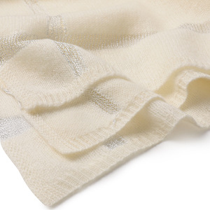 Bufanda de Cachemira de Color Sólido para Invierno, Chal de Moda Cálido con Hilo Metálico Calado, Venta al por Mayor - Product Image 2
