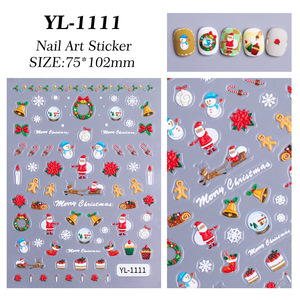 Nouveaux accessoires de décoration pour ongles de Noël 2025, autocollants 5D de bonhomme de neige de dessin animé Kawaii pour le nail art DIY - Product Image 5