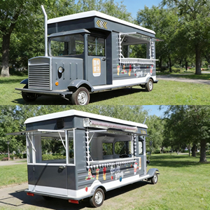 รถพ่วงจัดเลี้ยงอเนกประสงค์แบบปรับเปลี่ยนได้สำหรับขายไอศกรีม ขนม และเครื่องดื่มในร่มที่ห้างสรรพสินค้า ทำจากสแตนเลส - Product Image 3