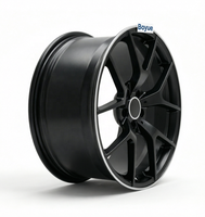 Jantes forgées monobloc 5 branches à lèvre usinée noir mat 16-24 pouces PCD 5108/5112/5114.3/5115/5120/5130 pour voitures de sport