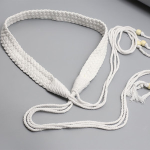 Ceinture nouée pour femme en <span class=keywords><strong>corde</strong></span> 100% coton, style simple et polyvalent, <span class=keywords><strong>avec</strong></span> nœud chinois, pour robes et pulls, nouvelle collection - Product Image 5