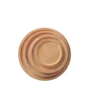 Vassoio in legno di faggio tazza d'acqua per uso domestico piatto da tè piatto da pranzo torta di frutta piatto per Pizza in legno
