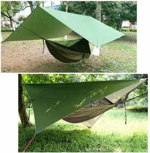 Bâche de corde de pluie surdimensionnée et hamac de camping <span class=keywords><strong>avec</strong></span> <span class=keywords><strong>moustiquaire</strong></span>, hamac double simple portable <span class=keywords><strong>avec</strong></span> ensemble de hamac à sangle d'arbre - Product Image 4