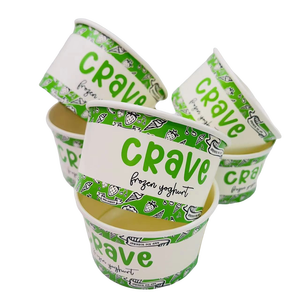 Custom Logo Printed White Environmentally Friendly Recyclable Frozen Yogurt Packaging Bowl Container Ice Cream Paper <b>Cup</b> - Product Image 4