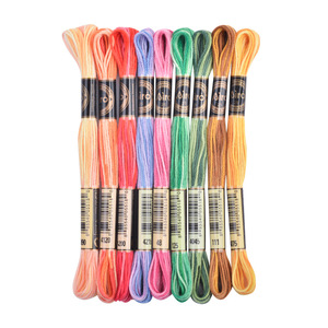 Nhiều Màu Gradient Thêu <span class=keywords><strong>Cross</strong></span> <span class=keywords><strong>Stitch</strong></span> Chủ Đề 100% Polyester Chuỗi Trượt Đầy Màu Sắc Thêu Bông Cho Thêu Tay - Product Image 1