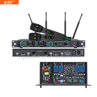 Micrófono Inalámbrico Profesional de Doble Canal M-8605 con Tecnología True Diversity y Pantalla TFT para DJ, Escenario, Espectáculos y Canto