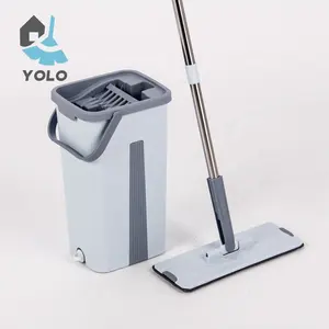 YS25 Light Blue Compact Mini Bucket Floor Squeeze Mop and Bucket Set with Microfibre Mop