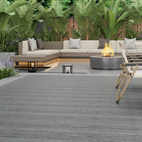 Plancher en composite bois-plastique (WPC) pour extérieur, aspect bois grainé, gris noir, imperméable, pour terrasse, décoration extérieure