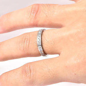 Wholesale Stainless Steel Full Diamond Zircon Women's Trendy Anniversary <strong>Rings</strong> Waterproof and No Tarnish in <strong>Gold</strong> Silver Colors - Product Image 4