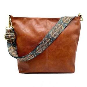 Sac à main pour femme en similicuir de qualité supérieure, avec deux poignées, fermeture éclair, bandoulière, décoration à pompon, grande capacité, décontracté, tendance, souple, sac fourre-tout de bureau - Product Image 3